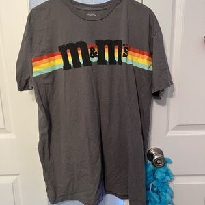M&M's Charcoal Tee with Rainbow Stripes